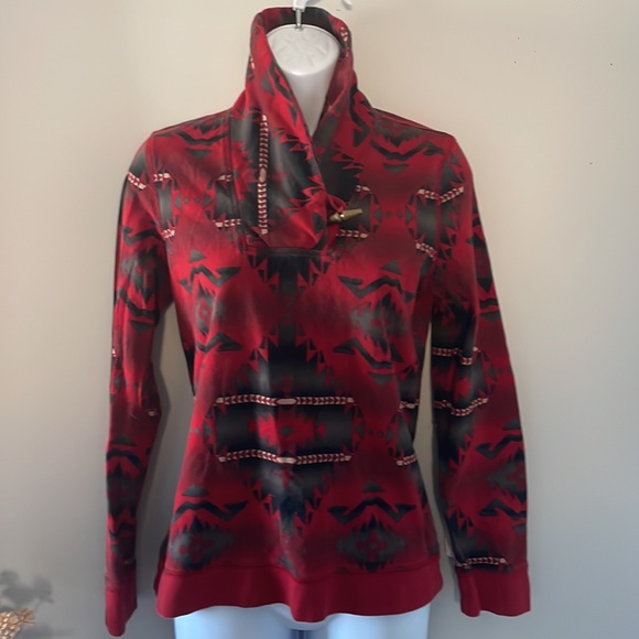 CHAPS tribal long sleeve multi color top - Picture 1 of 6